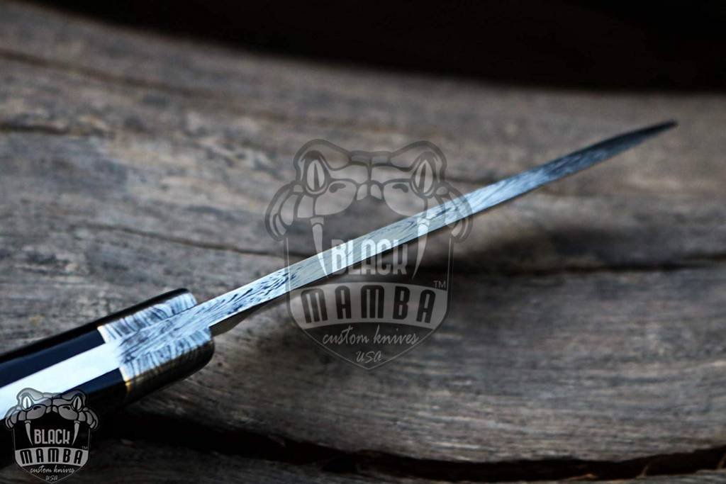 Bmk-169 Silver Boa Snake 9 Inches Long 4.7 Inches Blade 9.8 Ounce Damascus Steel Fixed Blade Hunting Knife Damascus Hand Made World Class Black Mamba Knives USA Made - Image 12