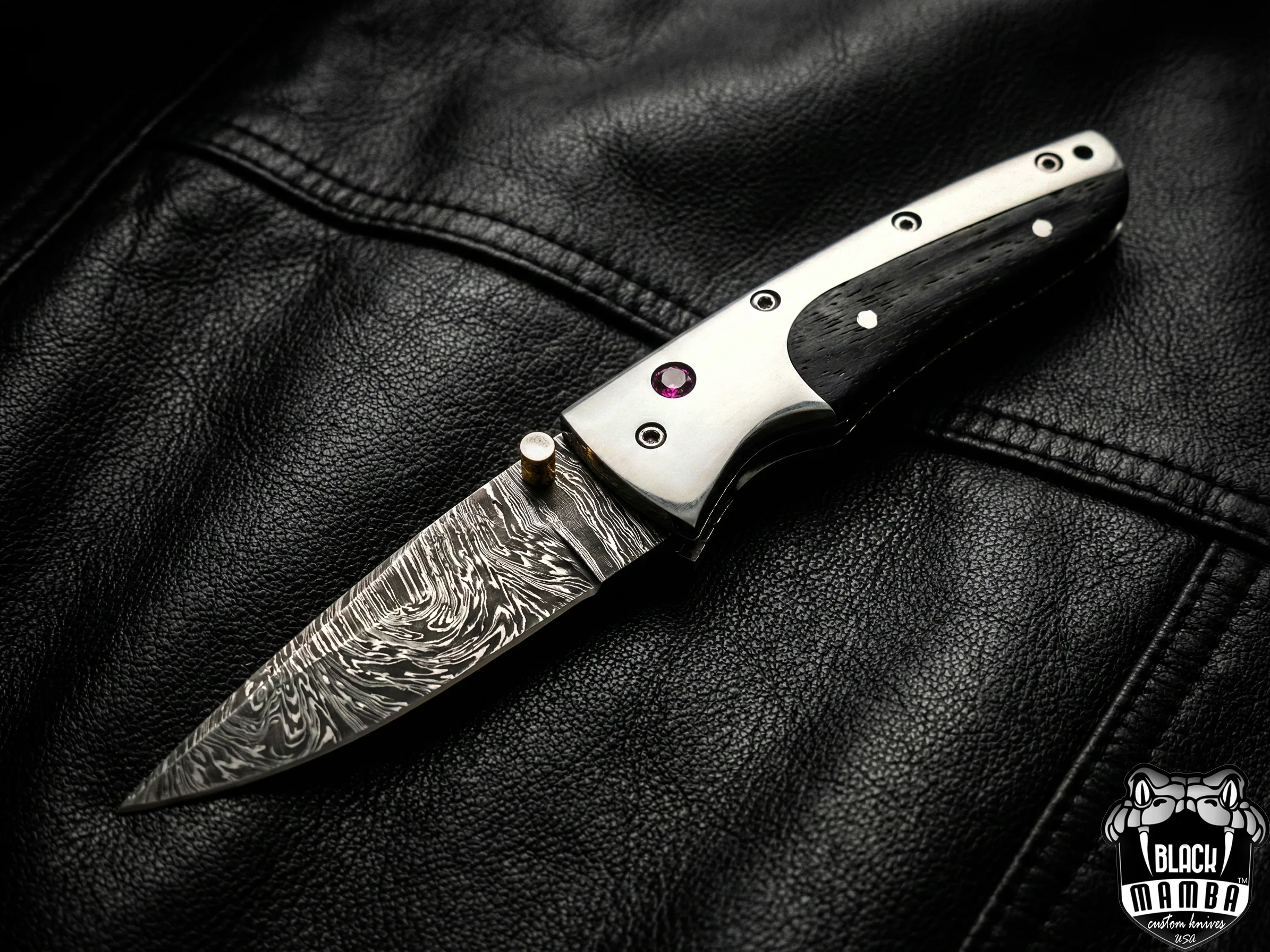 Ananke - Damascus Folding Pocket Knife - view 8