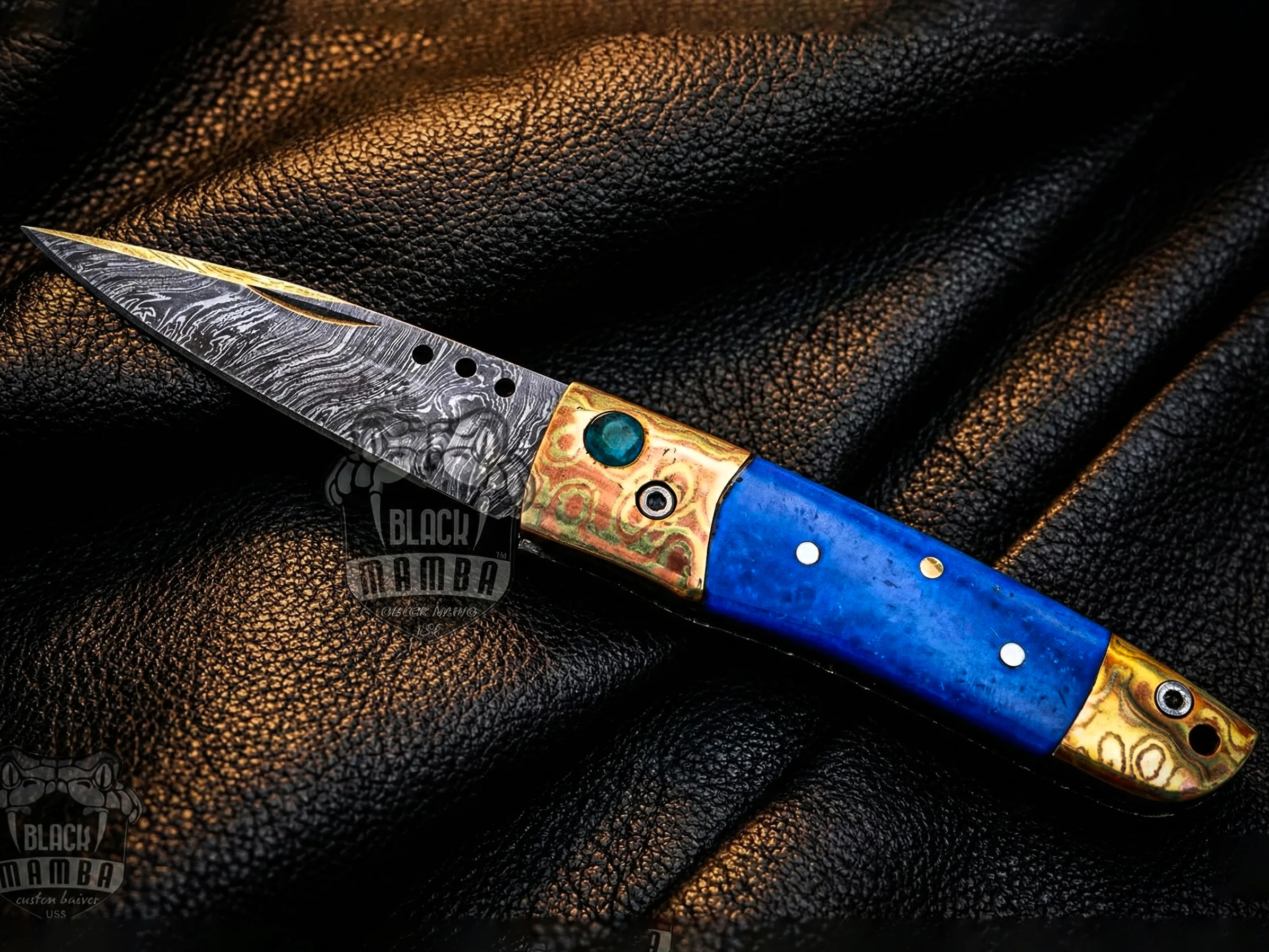 Poseidon - Damascus Folding Pocket Knife - view 8
