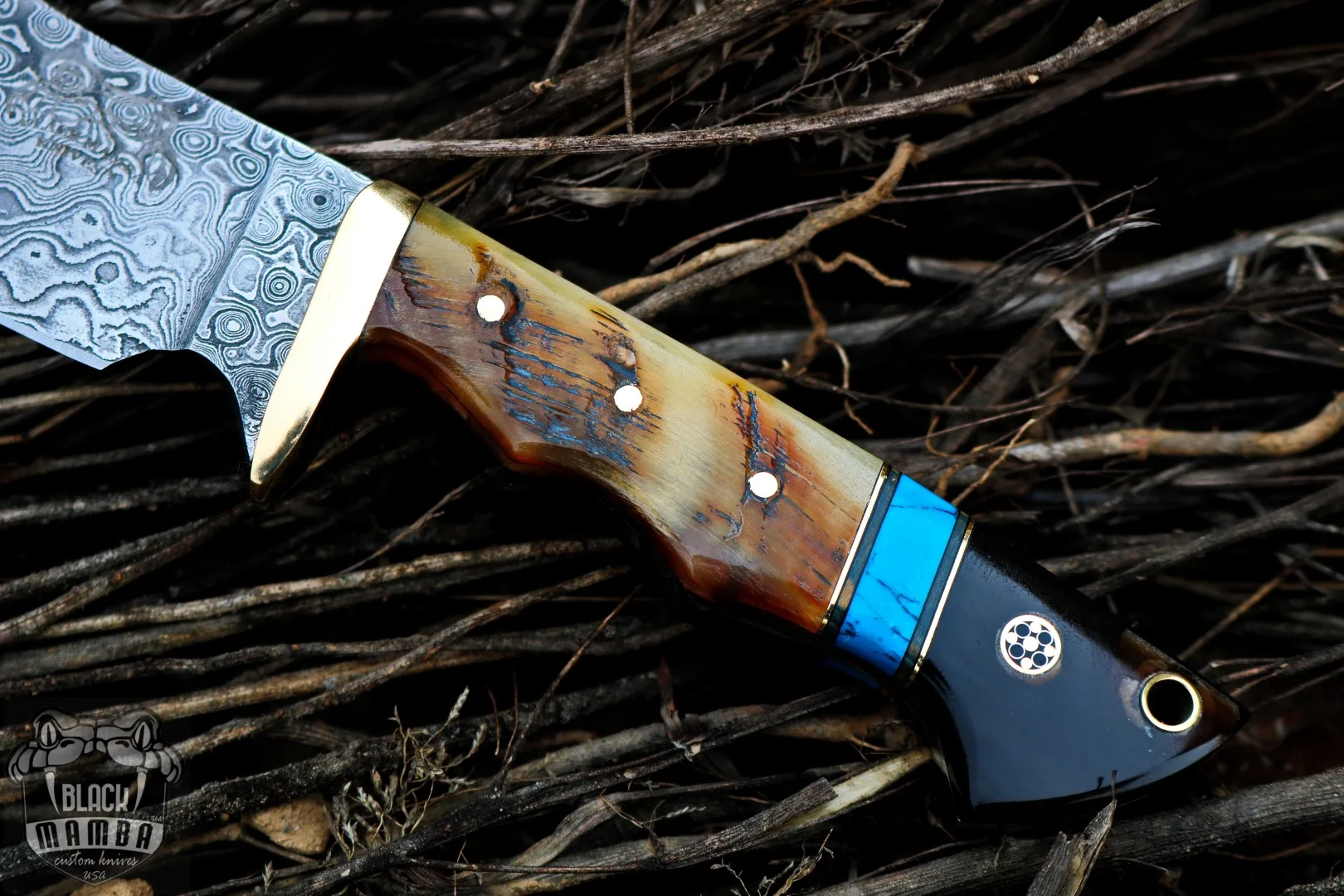 Frilled Shark - Damascus Bowie Knife, 12″ Overall - view 4