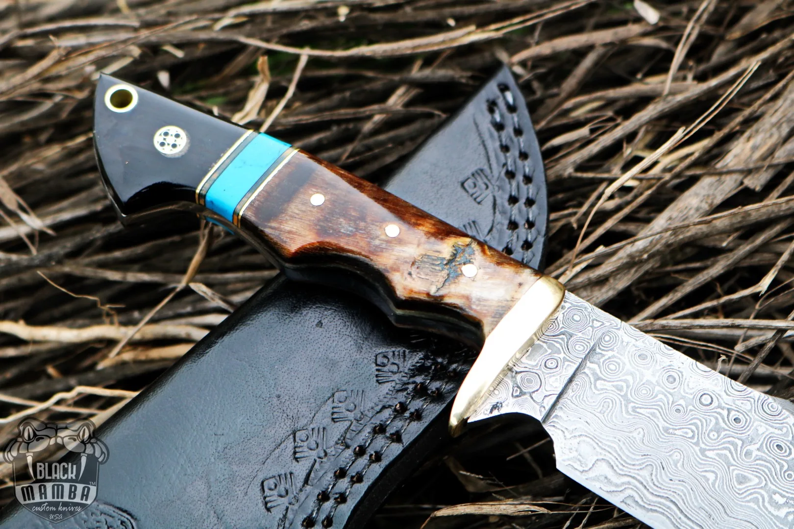 Frilled Shark - Damascus Bowie Knife, 12″ Overall - view 6
