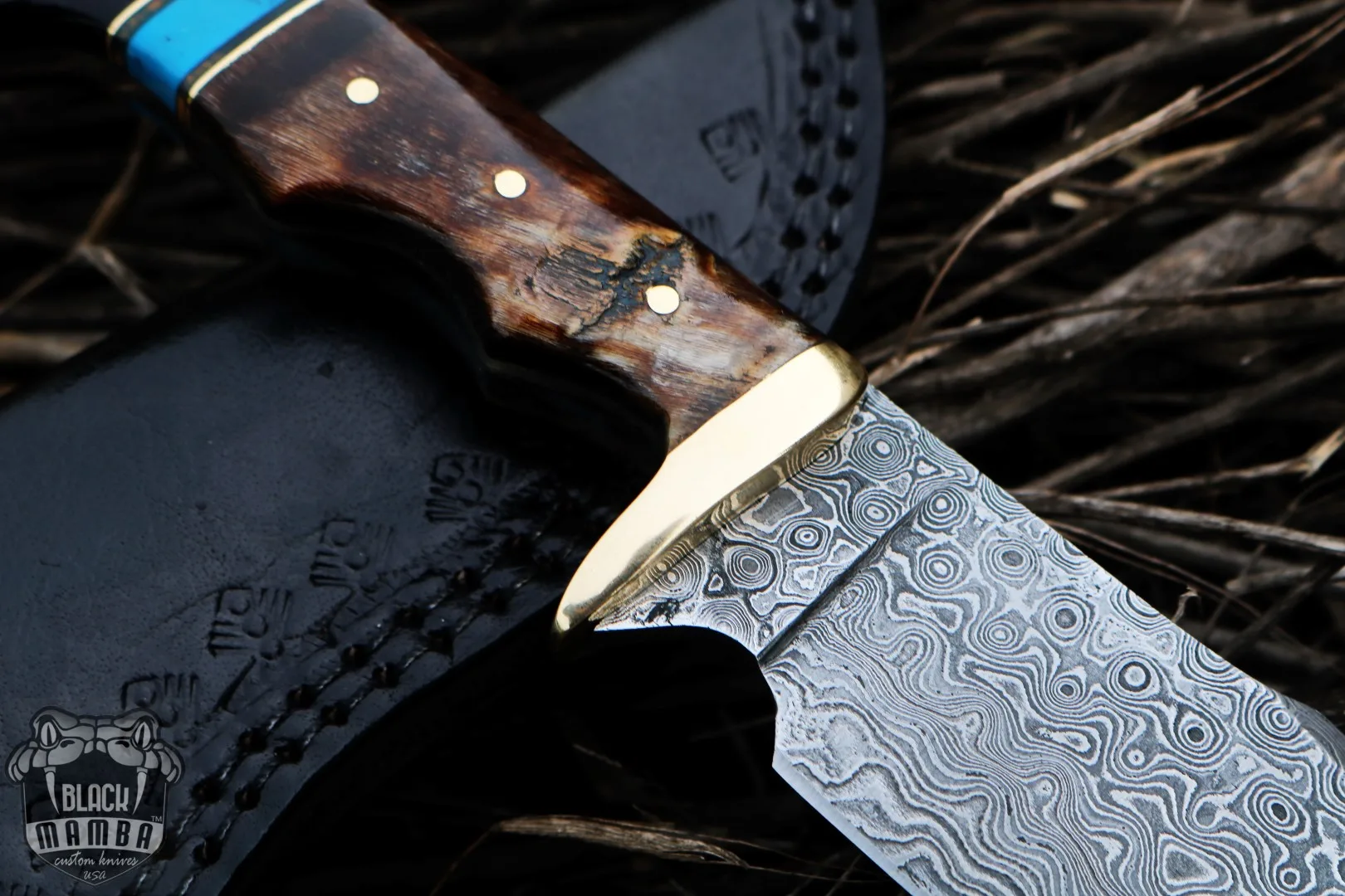 Frilled Shark - Damascus Bowie Knife, 12″ Overall - view 7