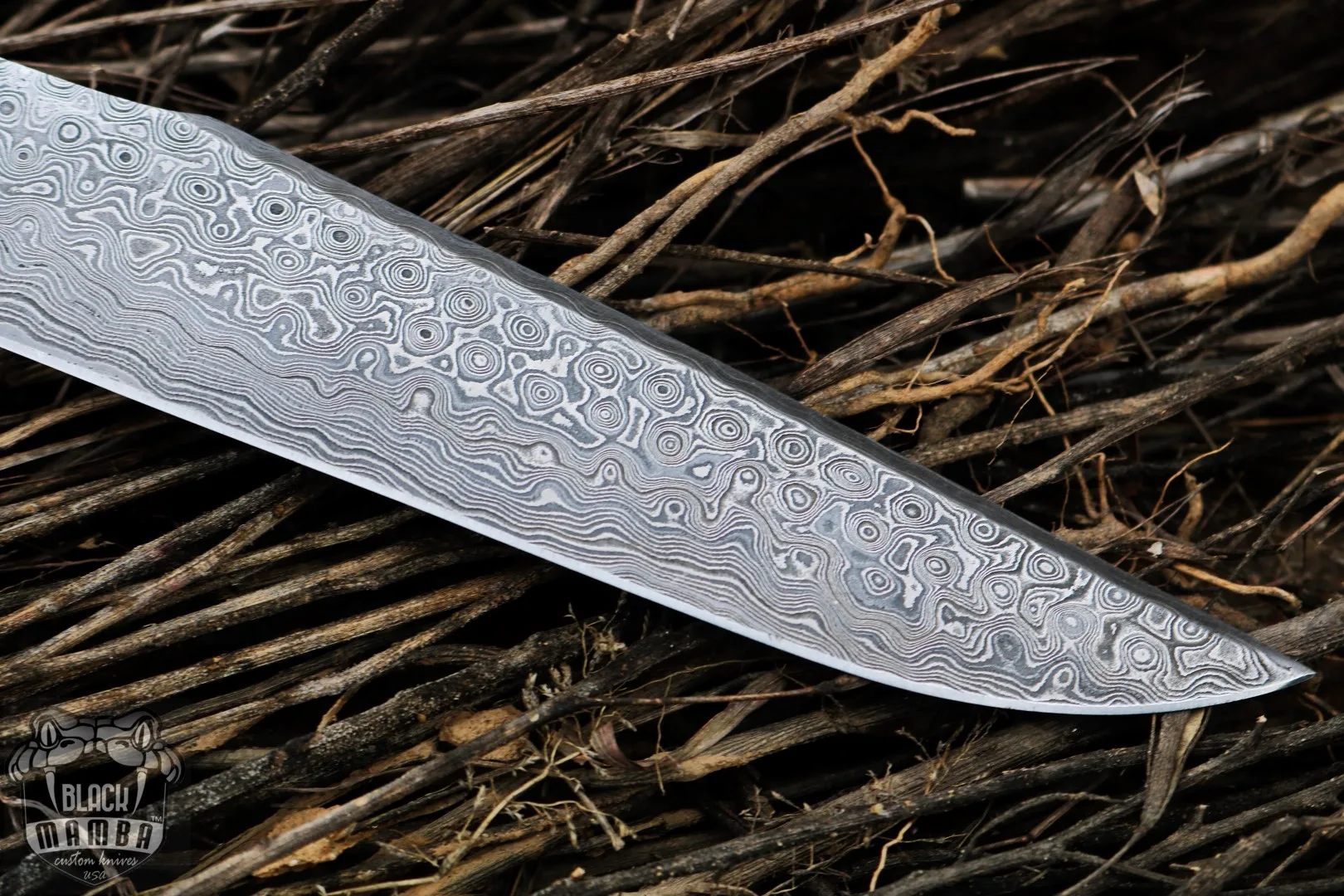 Frilled Shark - Damascus Bowie Knife, 12″ Overall - view 8