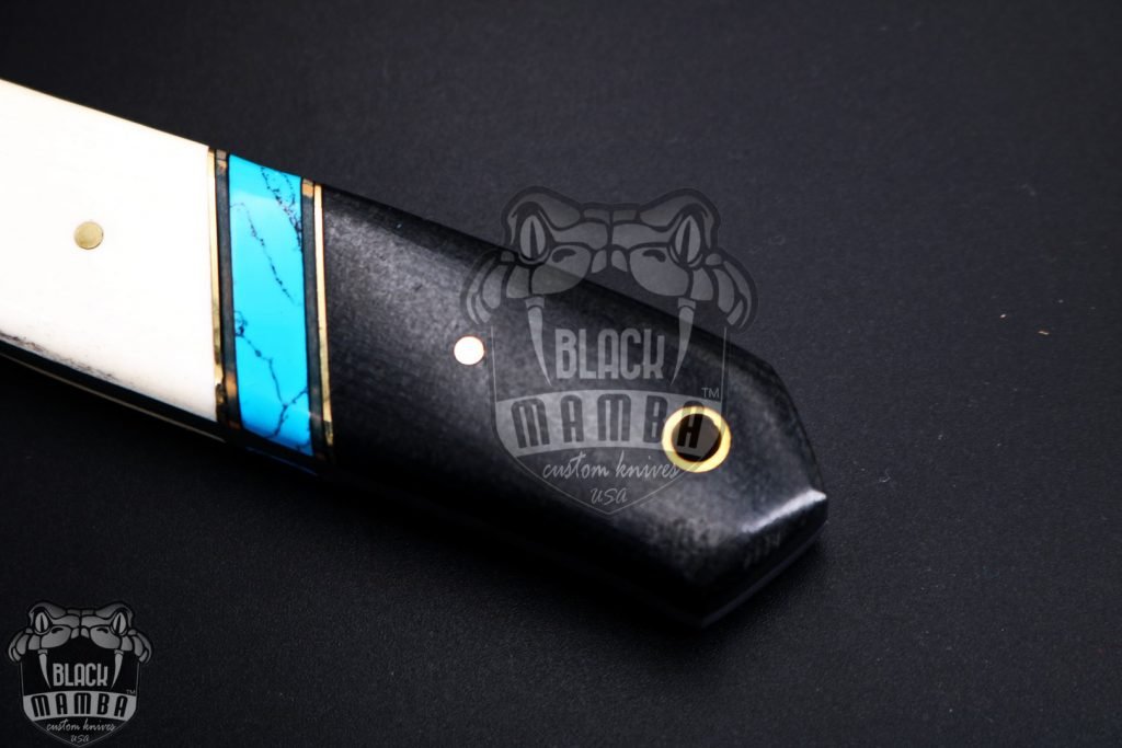 Bmk-704 Panda Cleaver Knife 12 Inches Long 7 Inches Blade 16.5 Ounce 440c stainless steel Black Coated Chef Cleaver Knife Hand Made Black Mamba Knives USA Made - Image 4