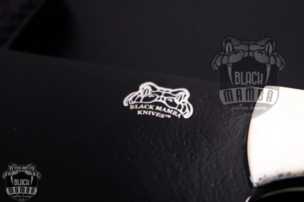 Bmk-627 Qinling panda 12 Inches Long 7 Inches Blade 16.5 Ounce 440c stainless steel Black Coated Chef Cleaver Knife Hand Made Black Mamba Knives USA Made - Image 3