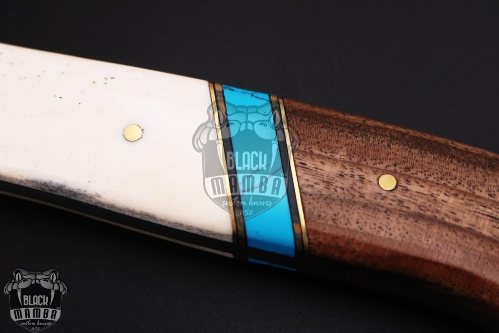 Bmk-627 Qinling panda 12 Inches Long 7 Inches Blade 16.5 Ounce 440c stainless steel Black Coated Chef Cleaver Knife Hand Made Black Mamba Knives USA Made - Image 6