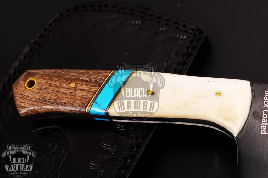 Bmk-627 Qinling panda 12 Inches Long 7 Inches Blade 16.5 Ounce 440c stainless steel Black Coated Chef Cleaver Knife Hand Made Black Mamba Knives USA Made - Image 9