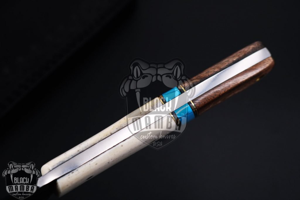 Bmk-627 Qinling panda 12 Inches Long 7 Inches Blade 16.5 Ounce 440c stainless steel Black Coated Chef Cleaver Knife Hand Made Black Mamba Knives USA Made - Image 12
