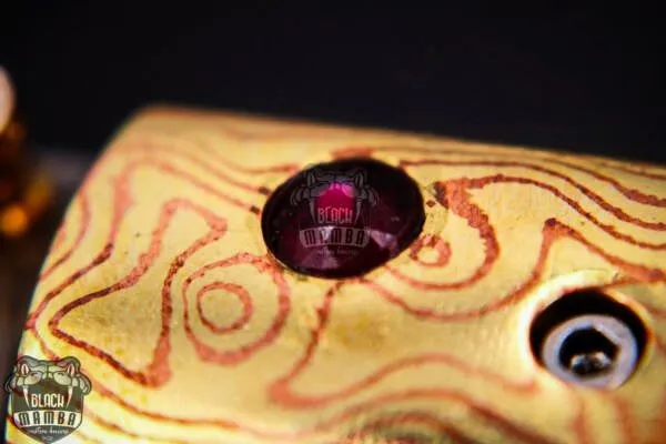 Ares 3.5 Inches High End Damascus Pocket Knives Mokume Bolsters, Tiger Iron Gem Stone, Red Ruby, Pure White Diamond | BMK-1010 - view 12