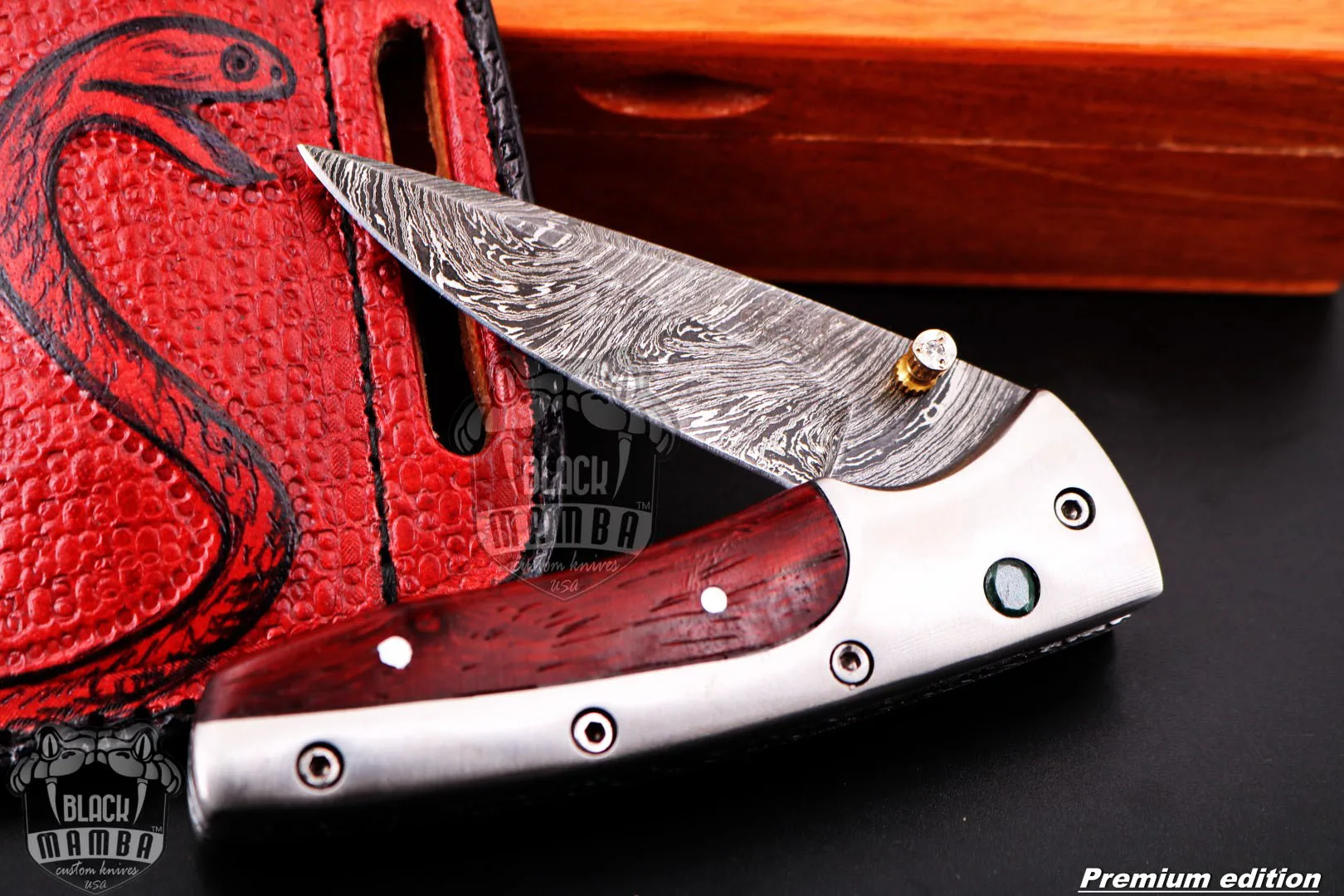 Hephaestus - Damascus Folding Pocket Knife, 7.5″ Overall - view 3