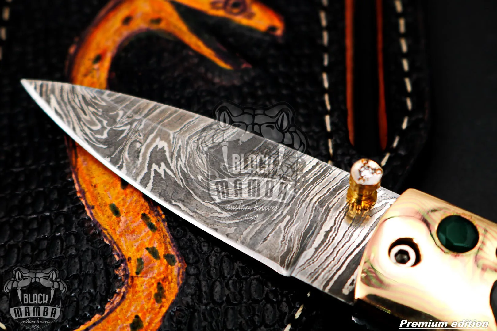 Mnemosyne - Damascus Folding Pocket Knife - view 4