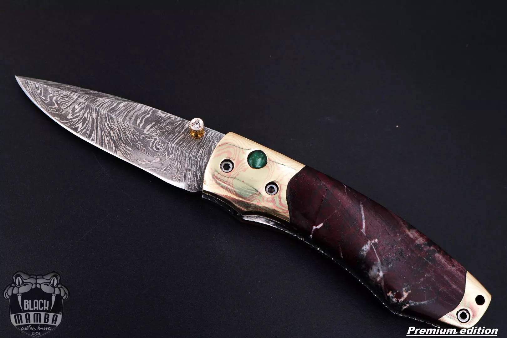 Heracles - Damascus Folding Pocket Knife, 7″ Overall, Wood Handle - view 3