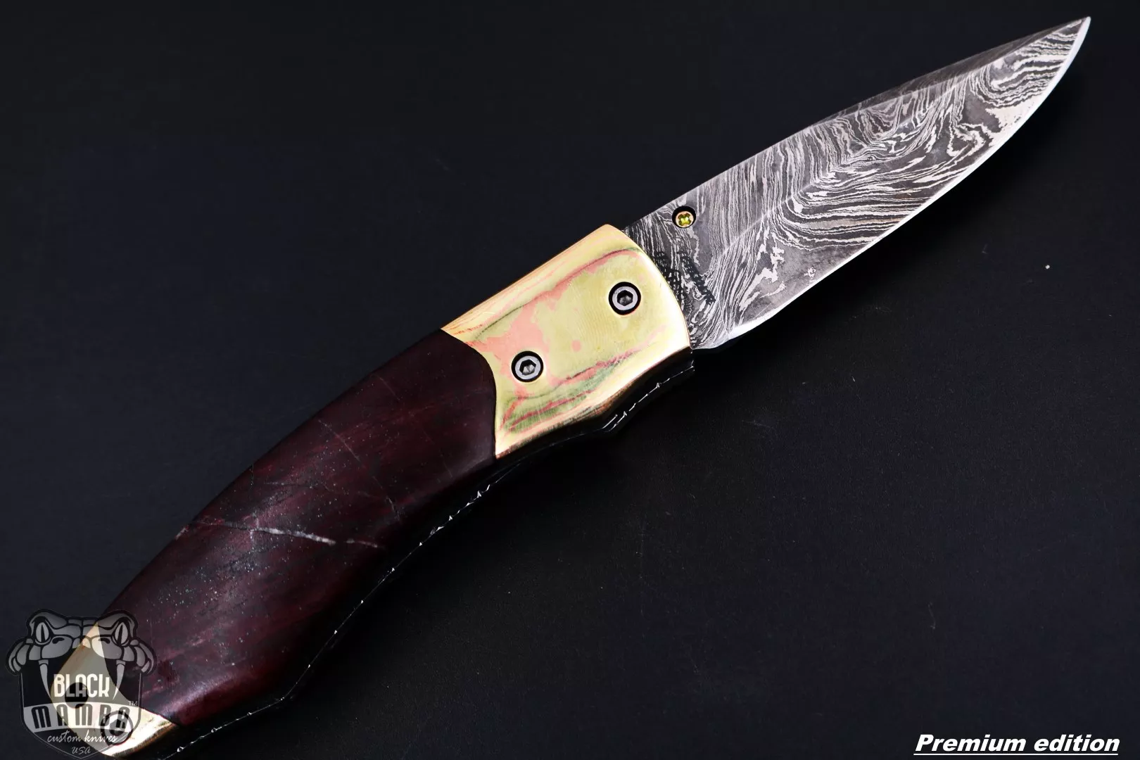 Heracles - Damascus Folding Pocket Knife, 7″ Overall, Wood Handle - view 6