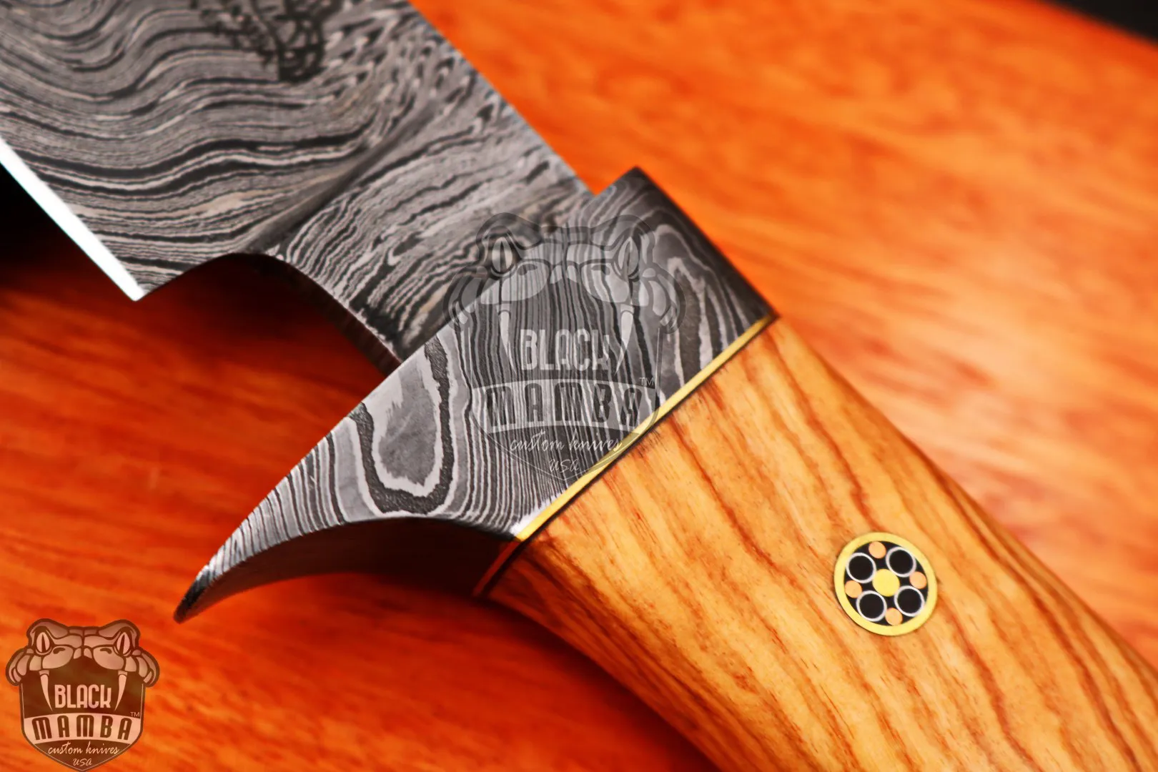 Burmese Pythons - Damascus Hunting Knife - view 4