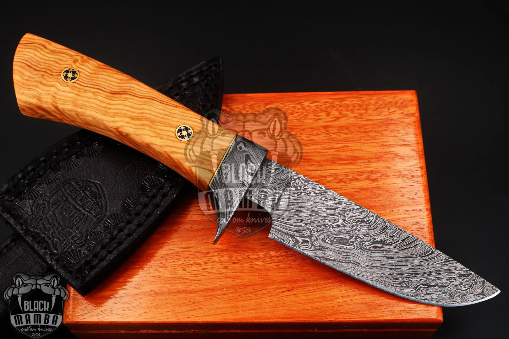 Burmese Pythons - Damascus Hunting Knife - view 6