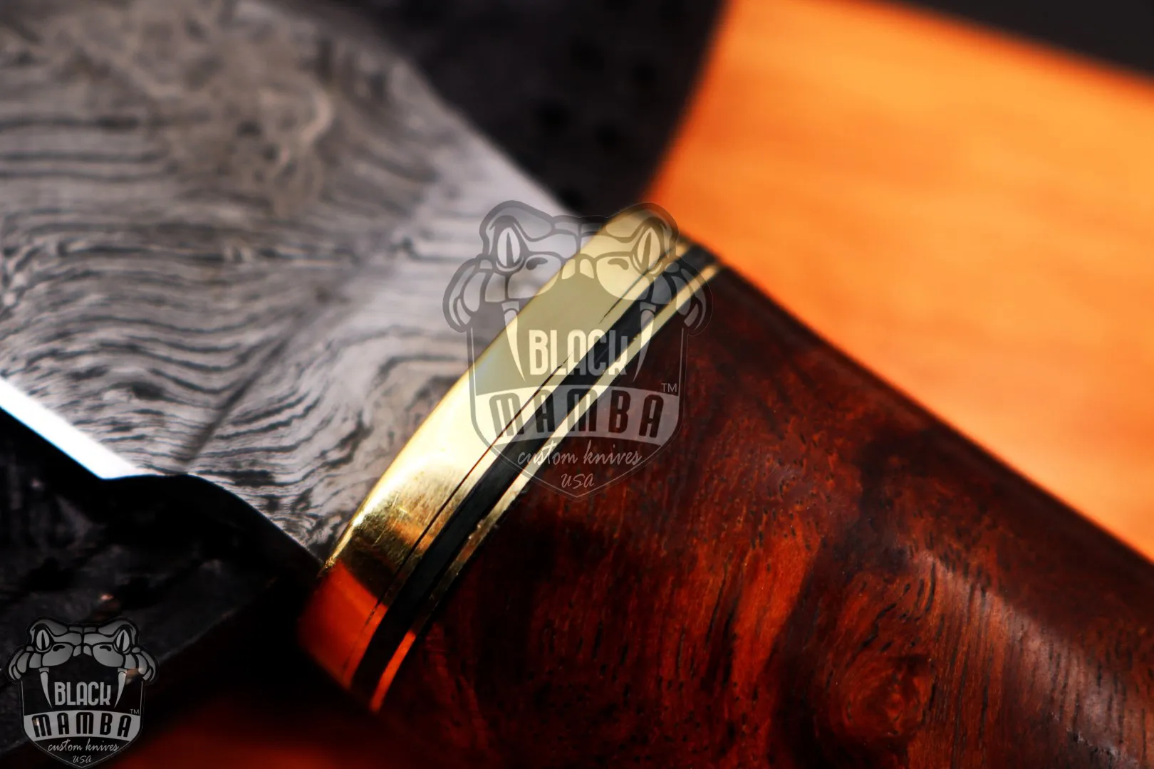 Cottonmouth - Damascus Skinning Knife, 9.2″ Overall - view 6