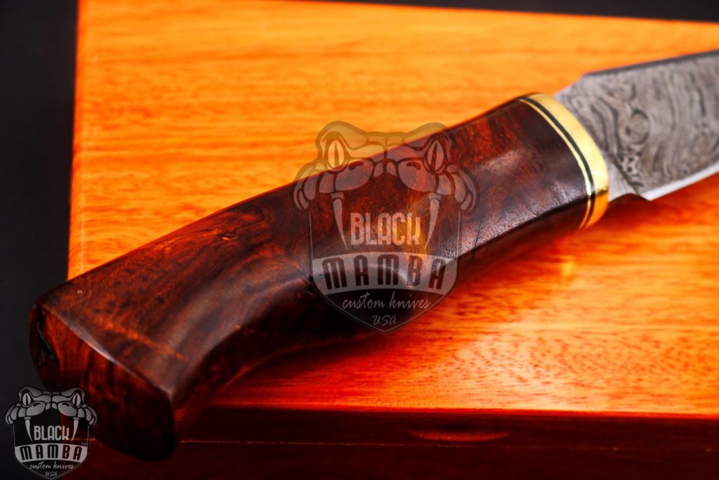 Bmk-172 Cottonmouth Knife Long 9.2 Blade 7 Ounce Damascus Steel Aero Blade Hunting Fixed Blade Knife Black mamba Hand Made World Class knives USA Made - Image 9