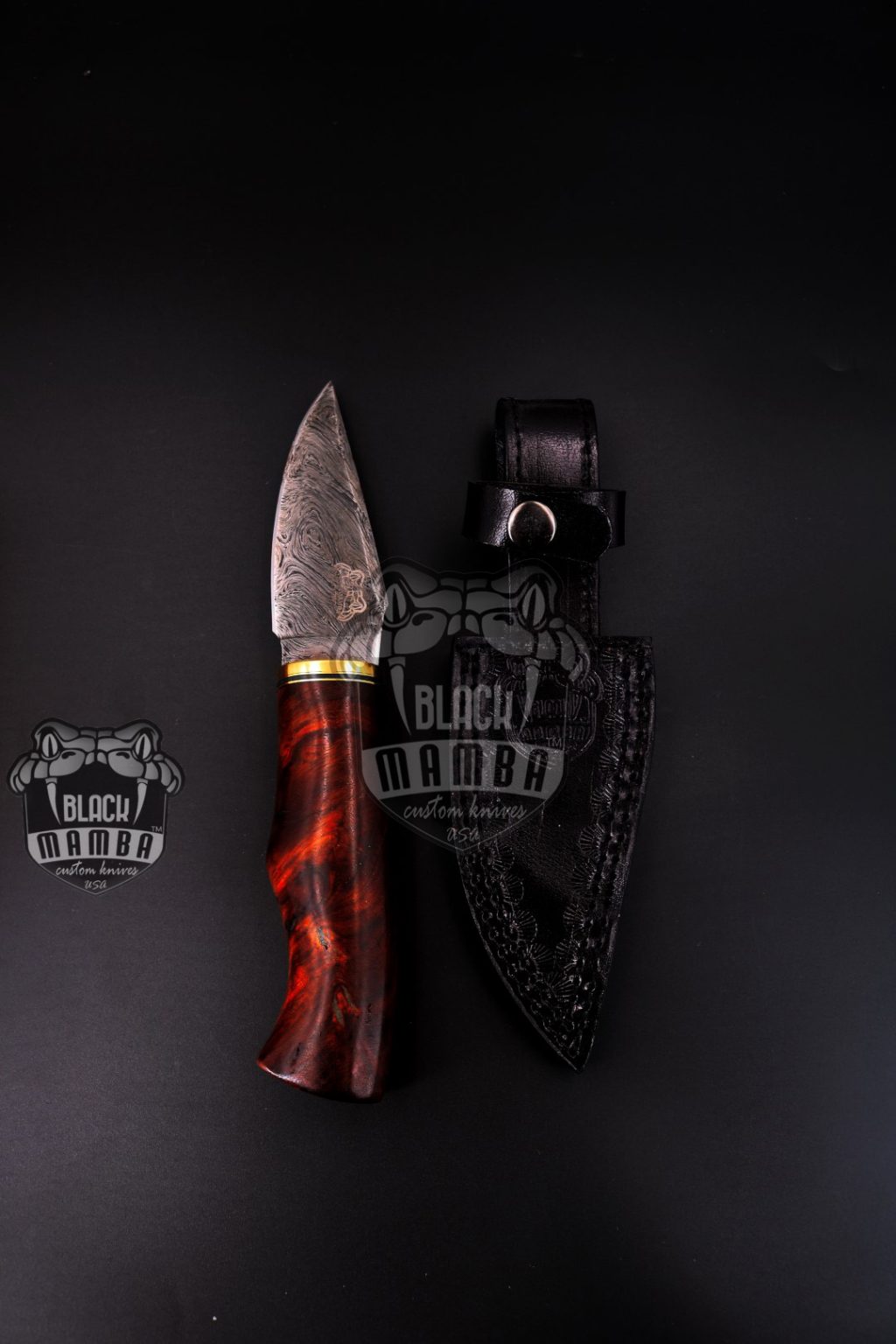 Bmk-172 Cottonmouth Knife Long 9.2 Blade 7 Ounce Damascus Steel Aero Blade Hunting Fixed Blade Knife Black mamba Hand Made World Class knives USA Made - Image 10