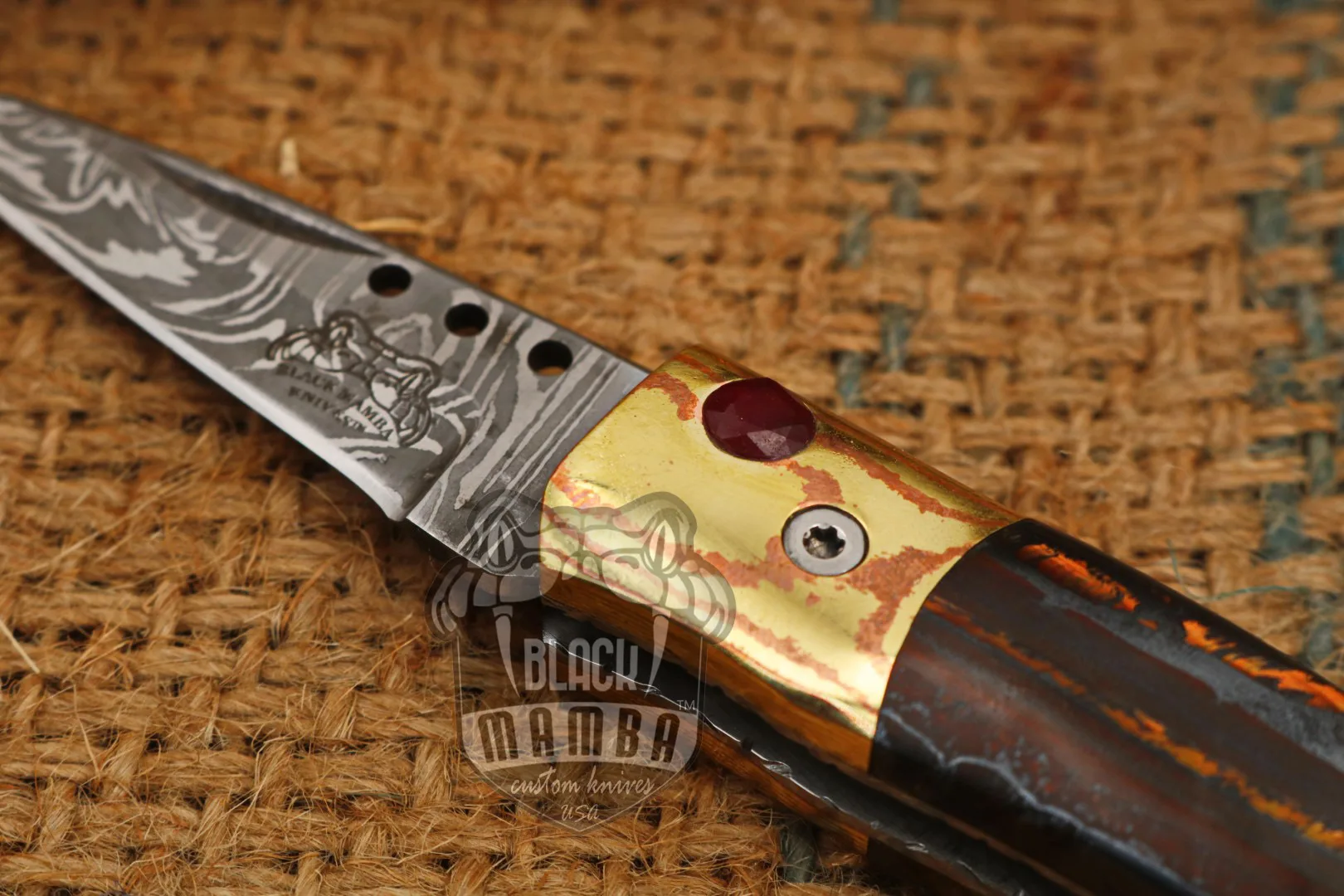 Apollo - Damascus Folding Pocket Knife, 7.5″ Overall - view 3