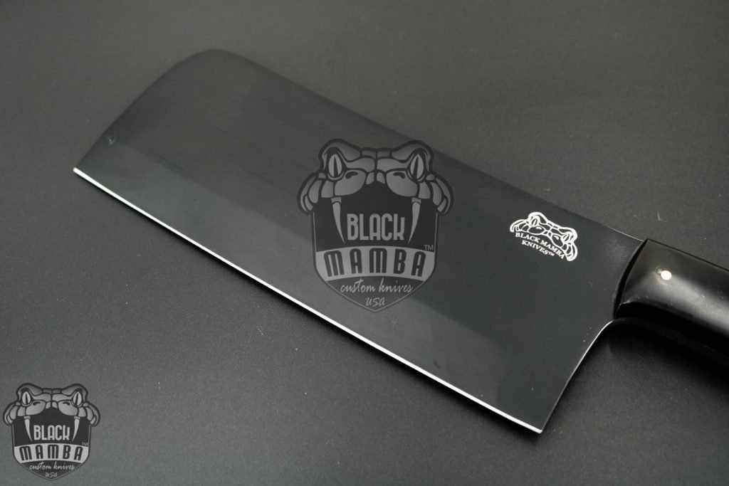 Bmk-628 African Buffalo 12 Inches Long 7 Inches Blade 16.5 Ounce 440c stainless steel Black Coated Chef Cleaver Knife Hand Made Black Mamba Knives - Image 3