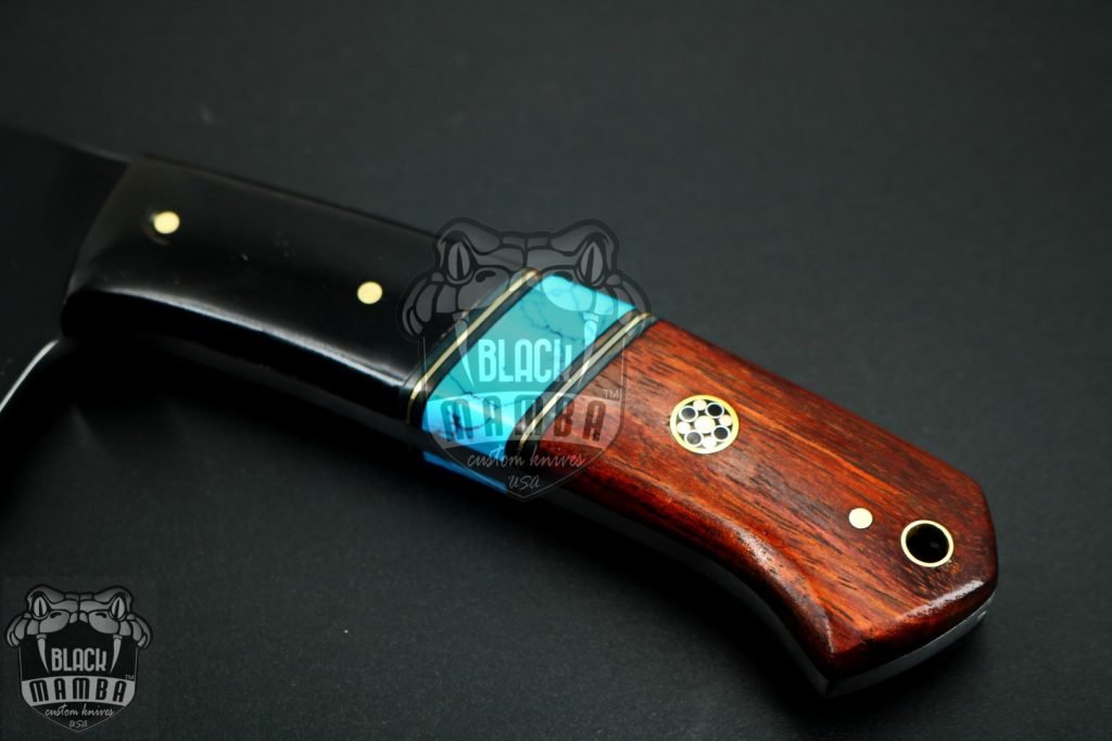 Bmk-628 African Buffalo 12 Inches Long 7 Inches Blade 16.5 Ounce 440c stainless steel Black Coated Chef Cleaver Knife Hand Made Black Mamba Knives - Image 4