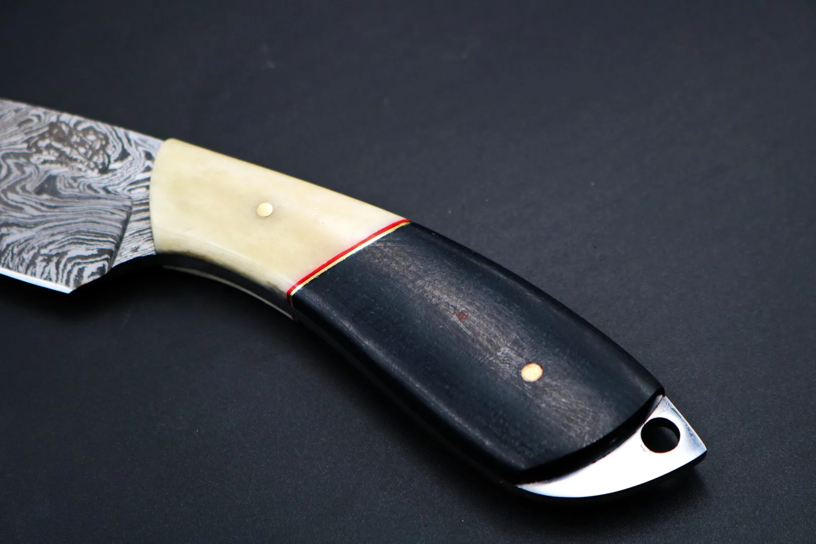 California King Snake 8 Inches Long 3.5 Inches Blade 5.6 Ounce Damascus Skinner Hunting Fixed Blade Knife Damascus Steel Hand Made Black Mamba Knives World Class Knives USA Made | BMK-165 - view 8