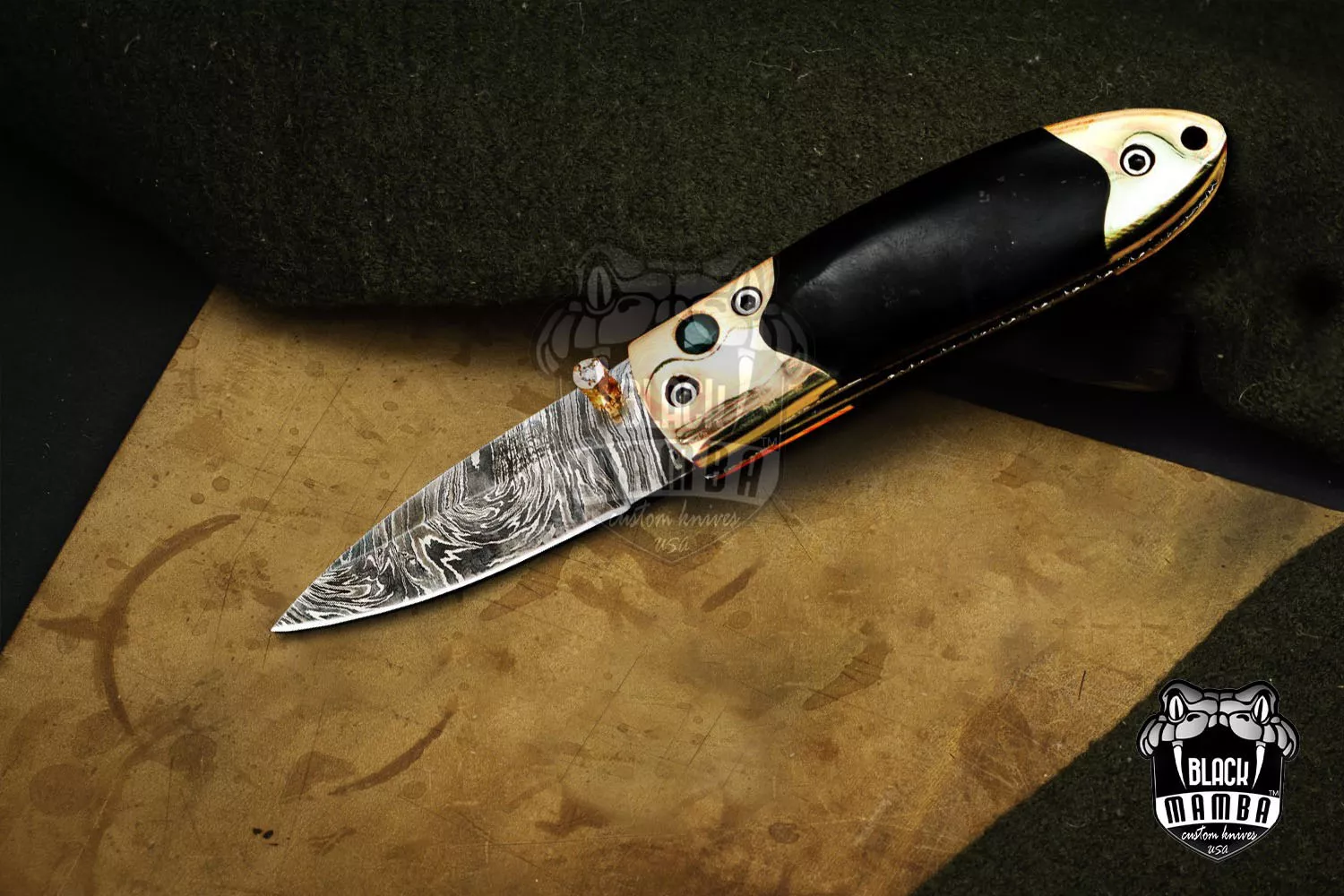 Mnemosyne - Damascus Folding Pocket Knife