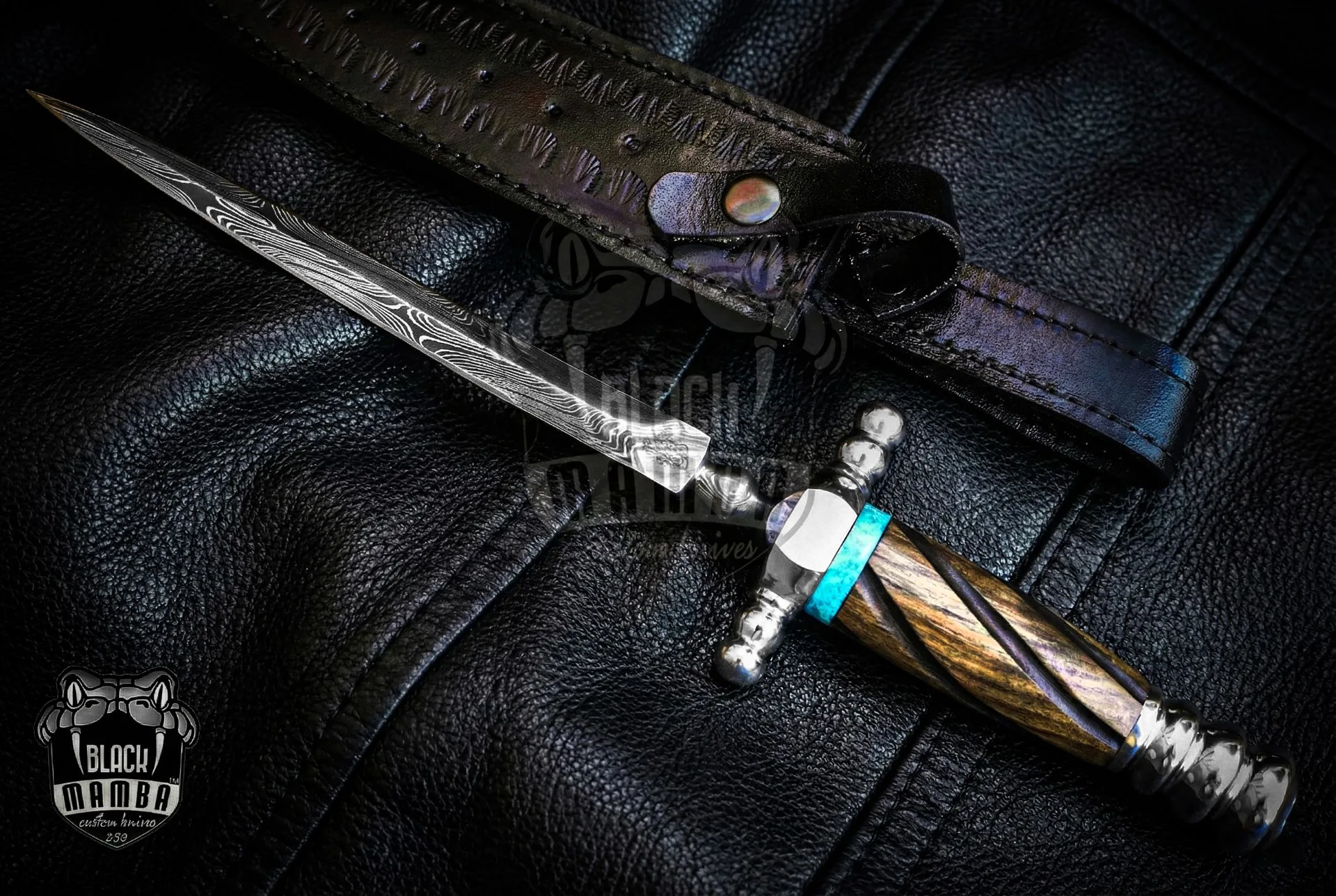 Slimline Stiletto – Damascus Dagger, 15″ Overall | BMK-639