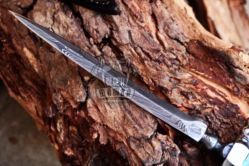 Bmk-639 Damascus Stiletto Knife 15 Inches long Damascus Steel dagger blade Black mamba knives USA Made - Image 3