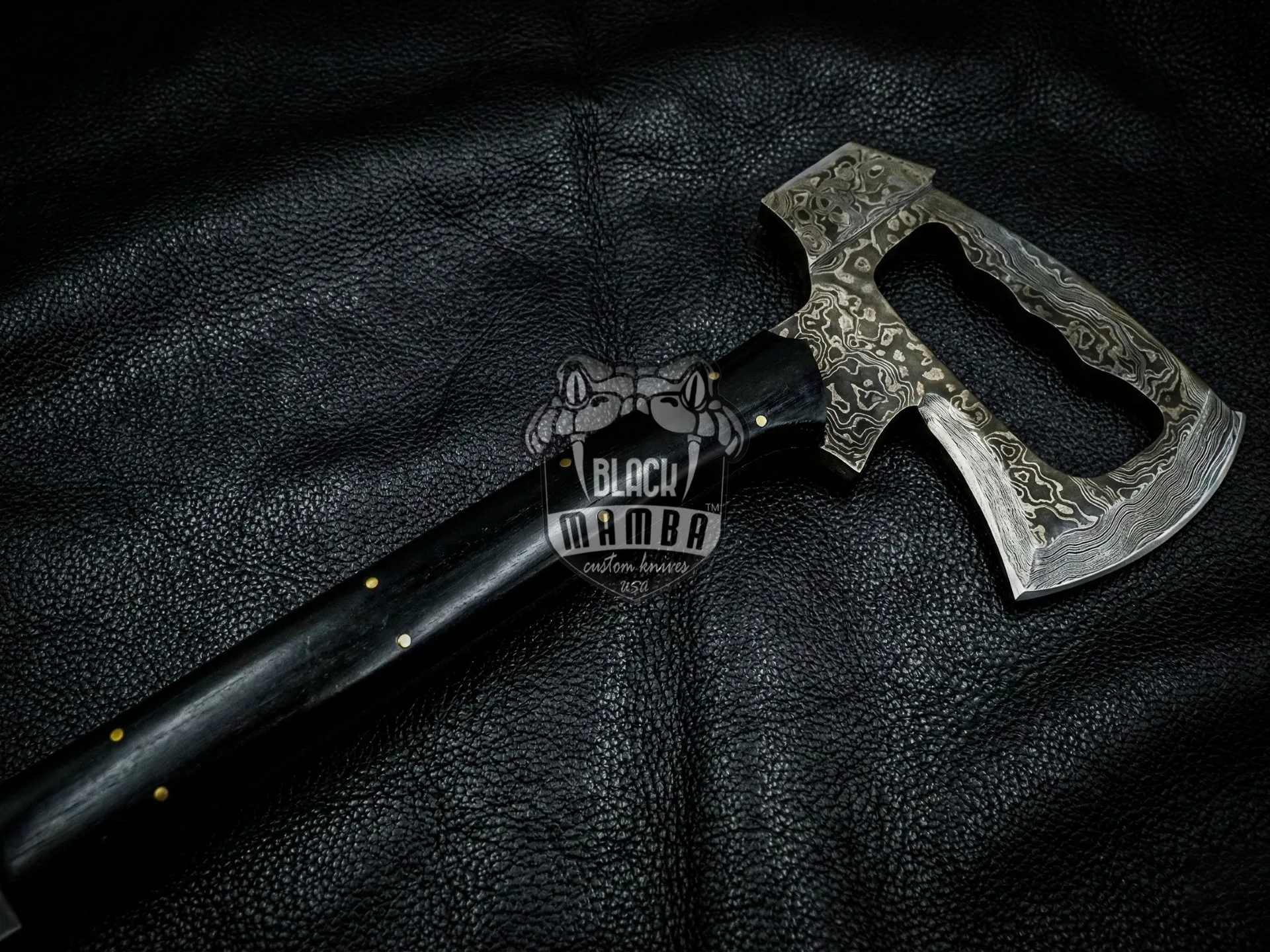 Black Kite - Damascus Tomahawk Axe, 18″ Overall - view 3