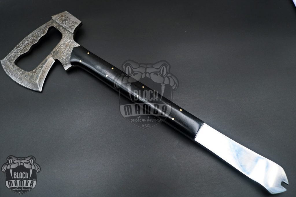 Bmk-800 Black kite 18 Inches Long 7 inches Head Damascus Tomahawk Axe Multi Purpose Axe black mamba knives - Image 3