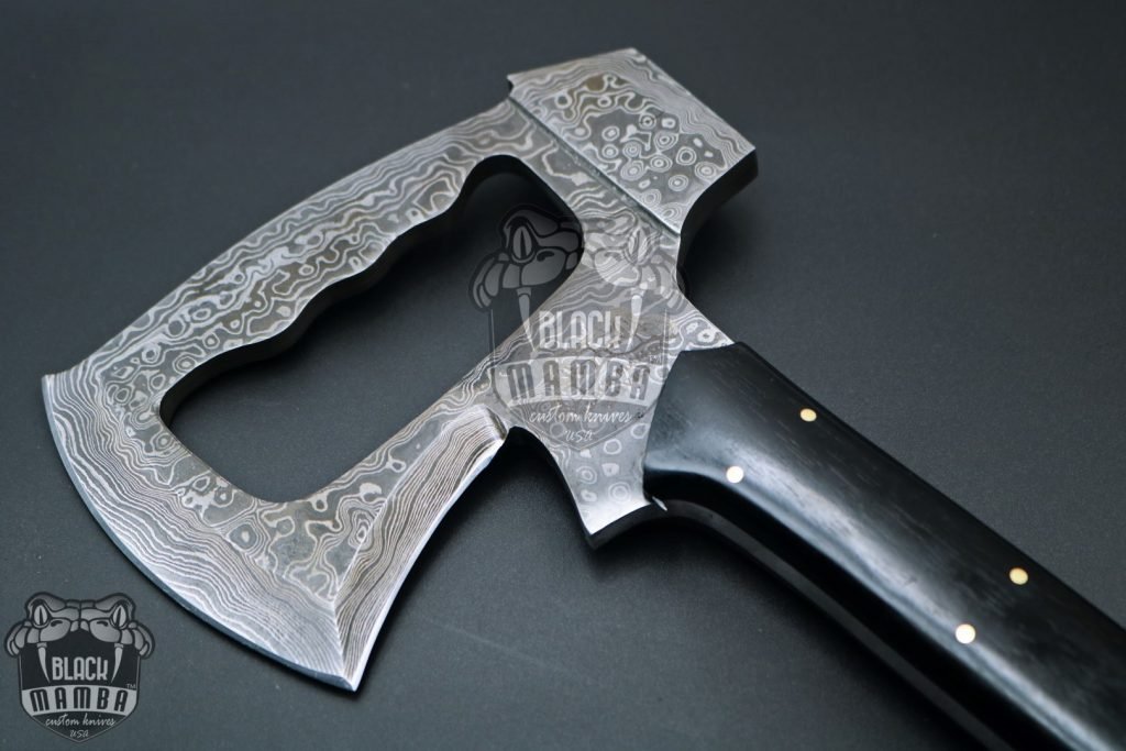 Bmk-800 Black kite 18 Inches Long 7 inches Head Damascus Tomahawk Axe Multi Purpose Axe black mamba knives - Image 4