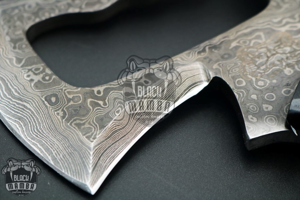 Bmk-800 Black kite 18 Inches Long 7 inches Head Damascus Tomahawk Axe Multi Purpose Axe black mamba knives - Image 7