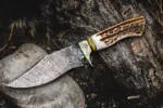 Timber Rattlesnake - Damascus Hunting Knife, 11″ Overall