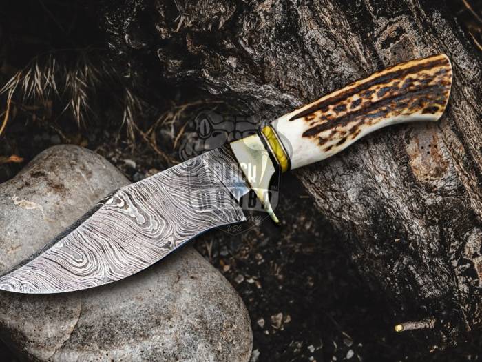 Bmk-177 Timber Rattlesnake Damascus Knife 11 Inches Long 6 Inches Blade 14 Ounce Damascus Hunting Fixed Blade Survival Knife Hand Made World Class Knives