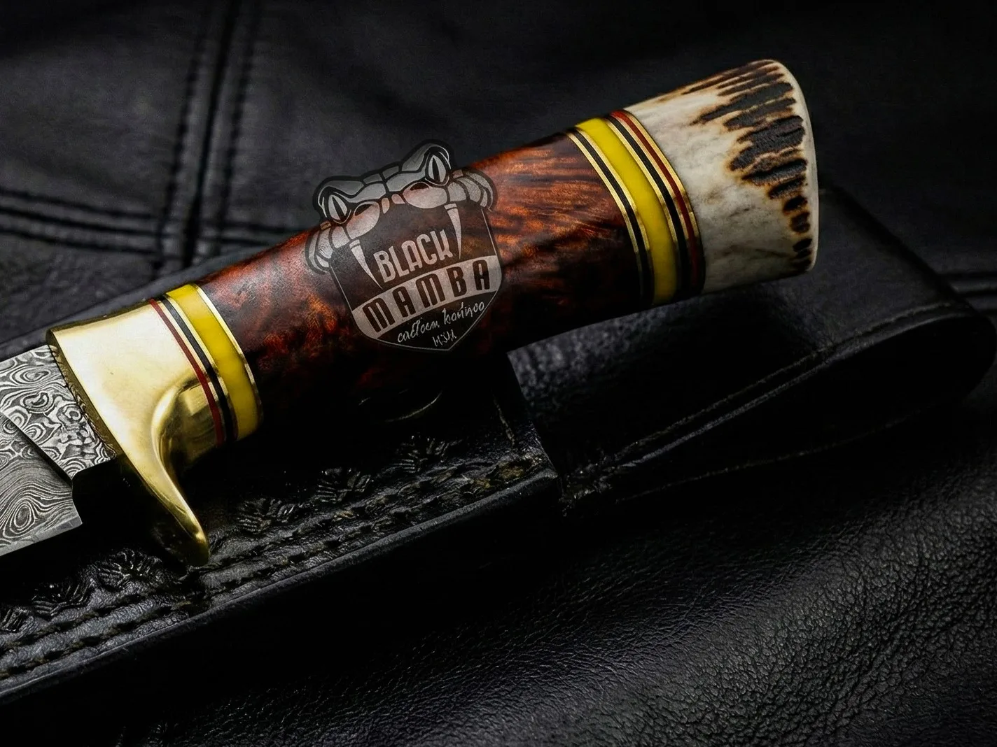Red Diamond - Damascus Hunting Knife, 11.2″ Overall - view 4