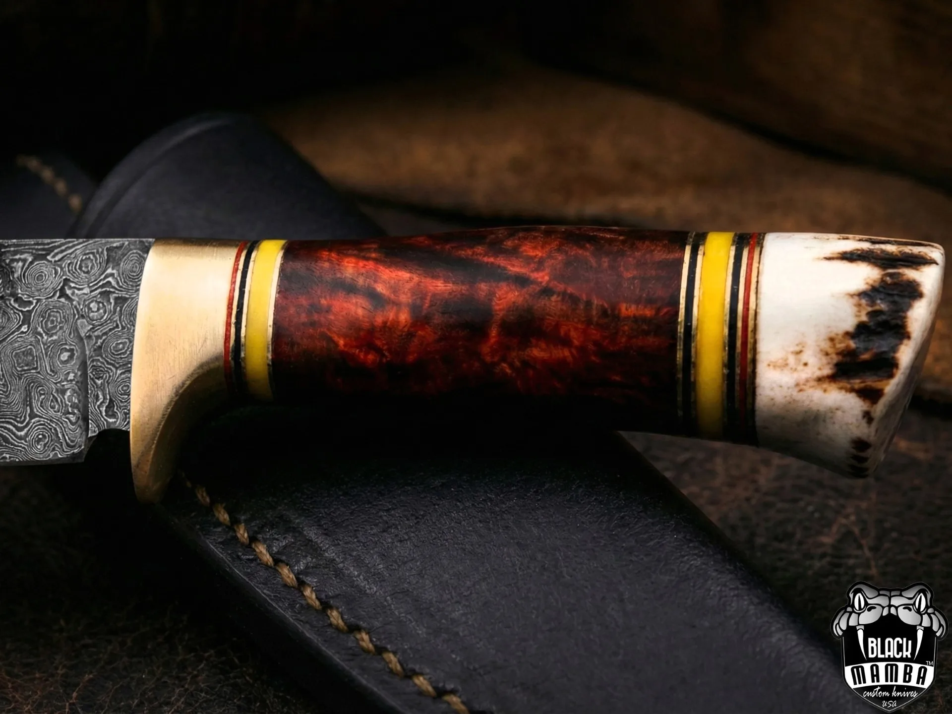 Red Diamond - Damascus Hunting Knife, 11.2″ Overall - view 5