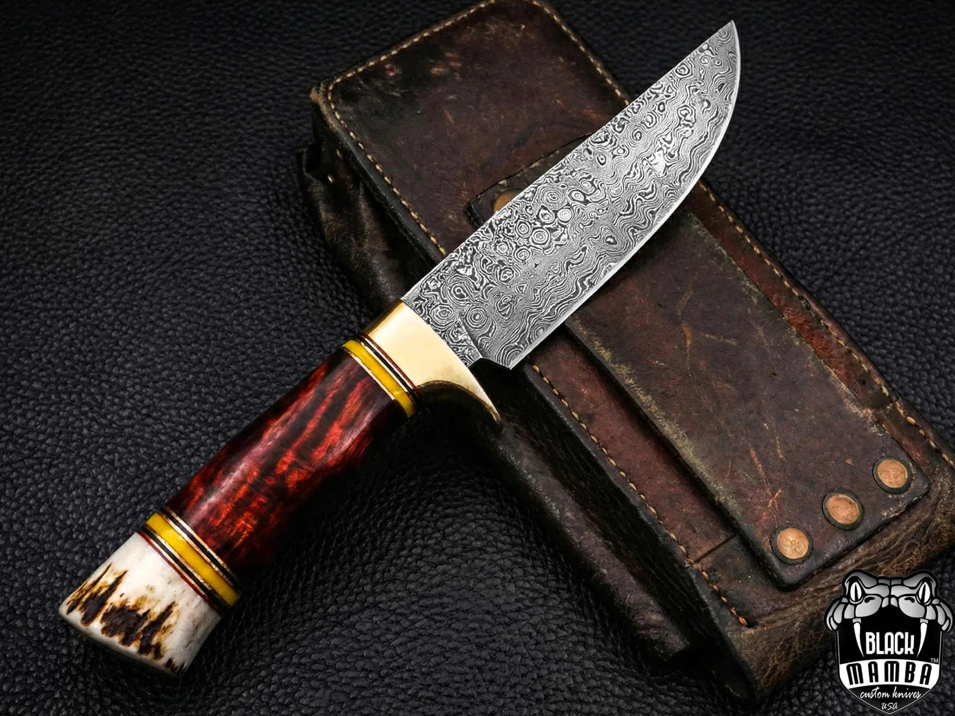 Red Diamond - Damascus Hunting Knife, 11.2″ Overall - view 8