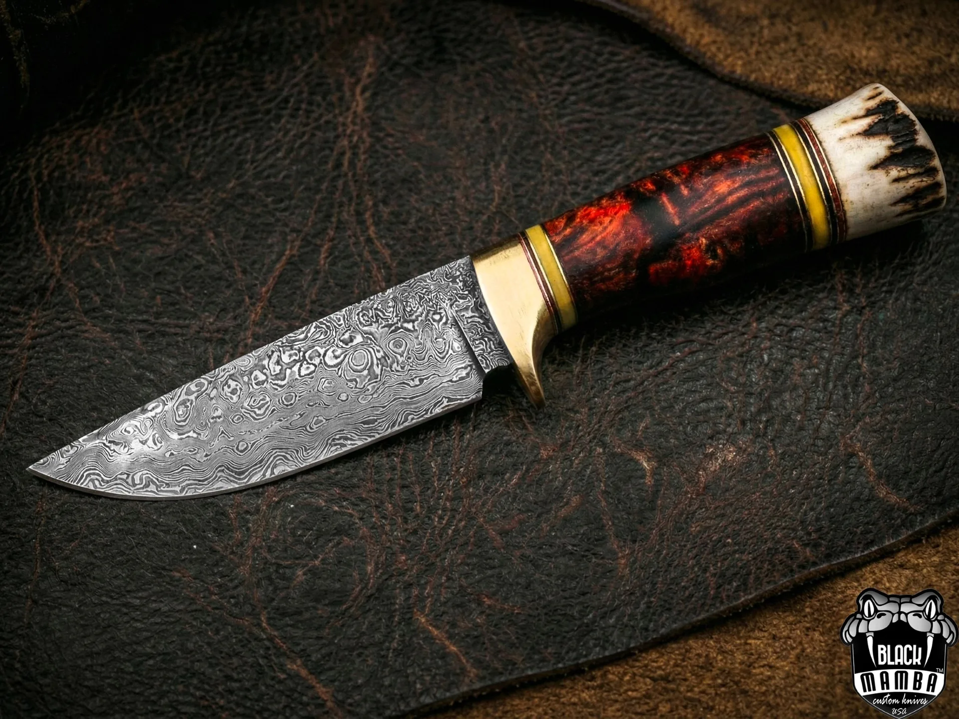 Red Diamond - Damascus Hunting Knife, 11.2″ Overall - view 10