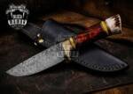 Bmk-175 Red Diamond Knife 11.2 in Long 6 in Blade 9.5 Ounce Damascus Fixed Blade Hunting Knife Hand Made World Class Knives USA Made