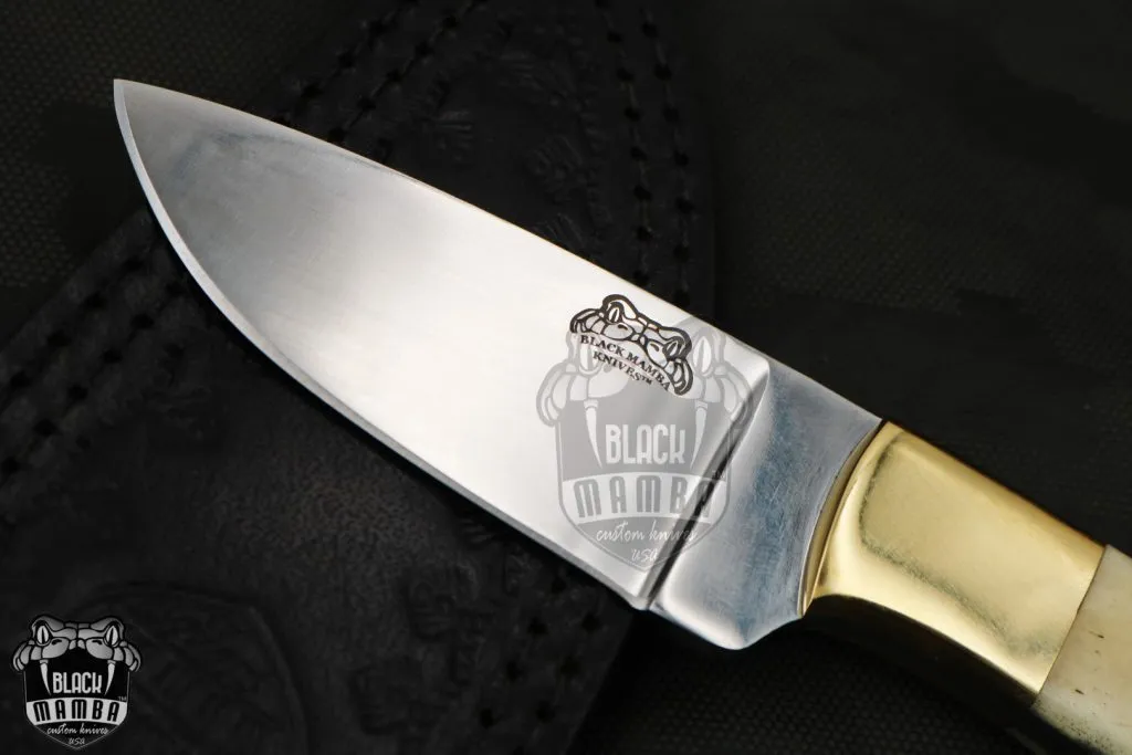 Bmk-174 Camel 440c Knife 8 in Long 3.5 in Blade 8.4 Ounce Mirror Polished Skinner Knife with Camel Bone Handle Hand Made World Class KnivesUSA Made - Image 3