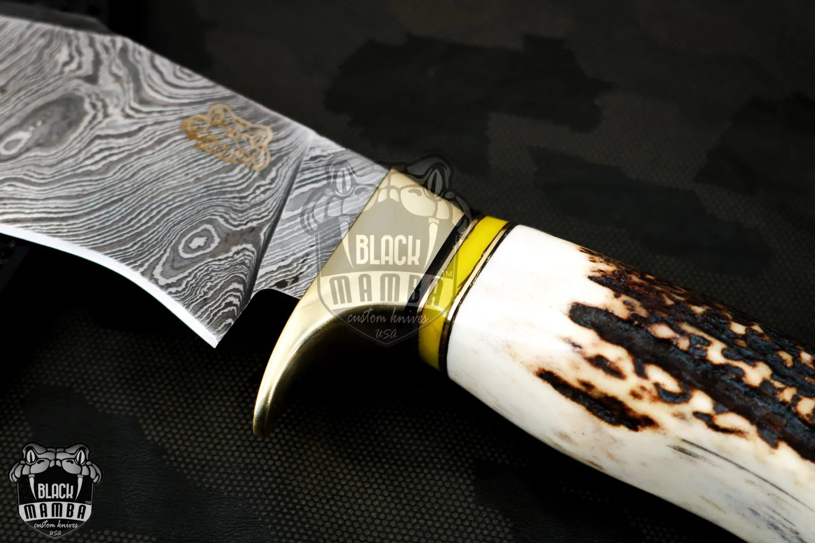 Timber Rattlesnake - Damascus Hunting Knife, 11″ Overall - view 3