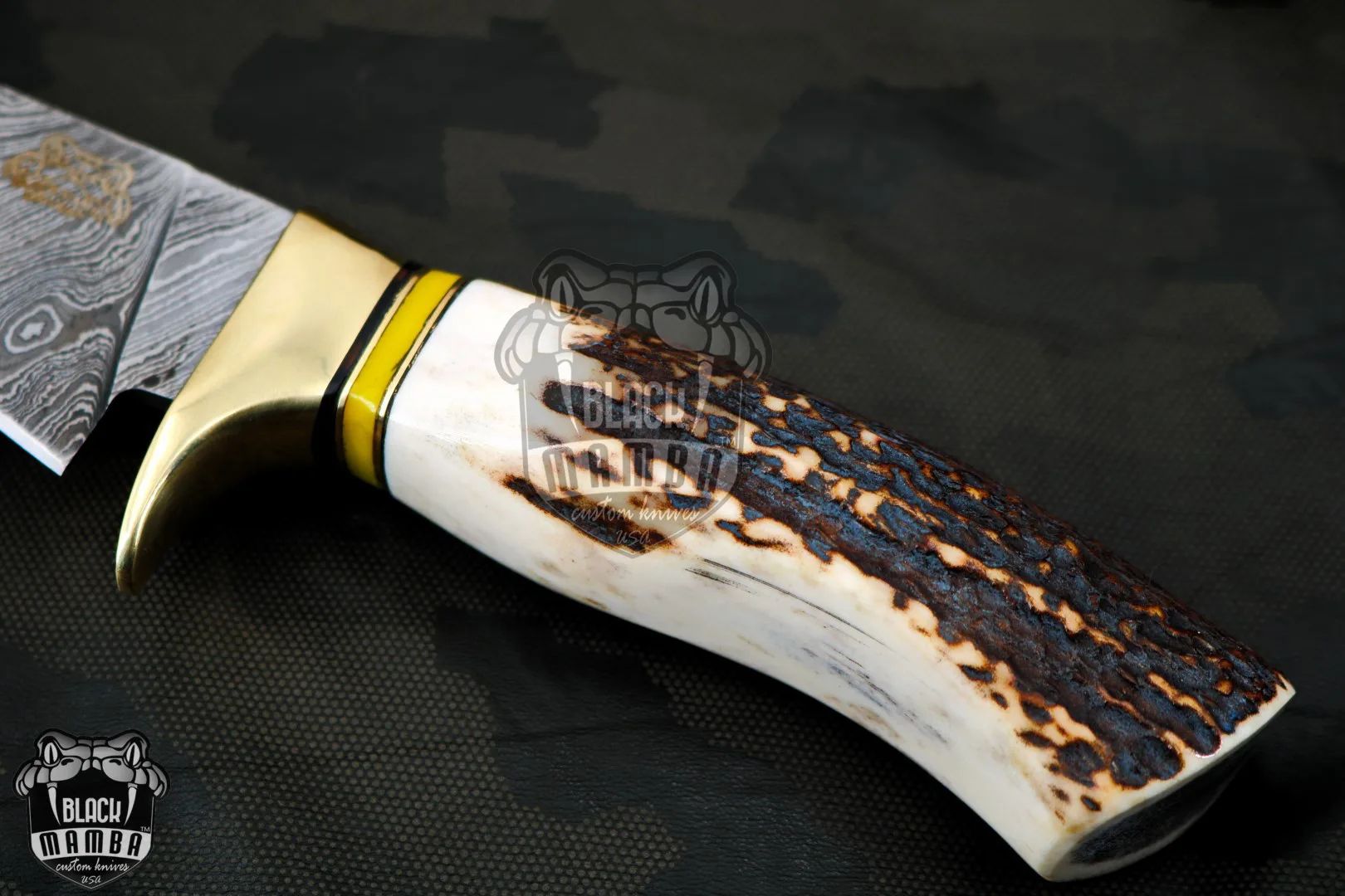 Timber Rattlesnake - Damascus Hunting Knife, 11″ Overall - view 4