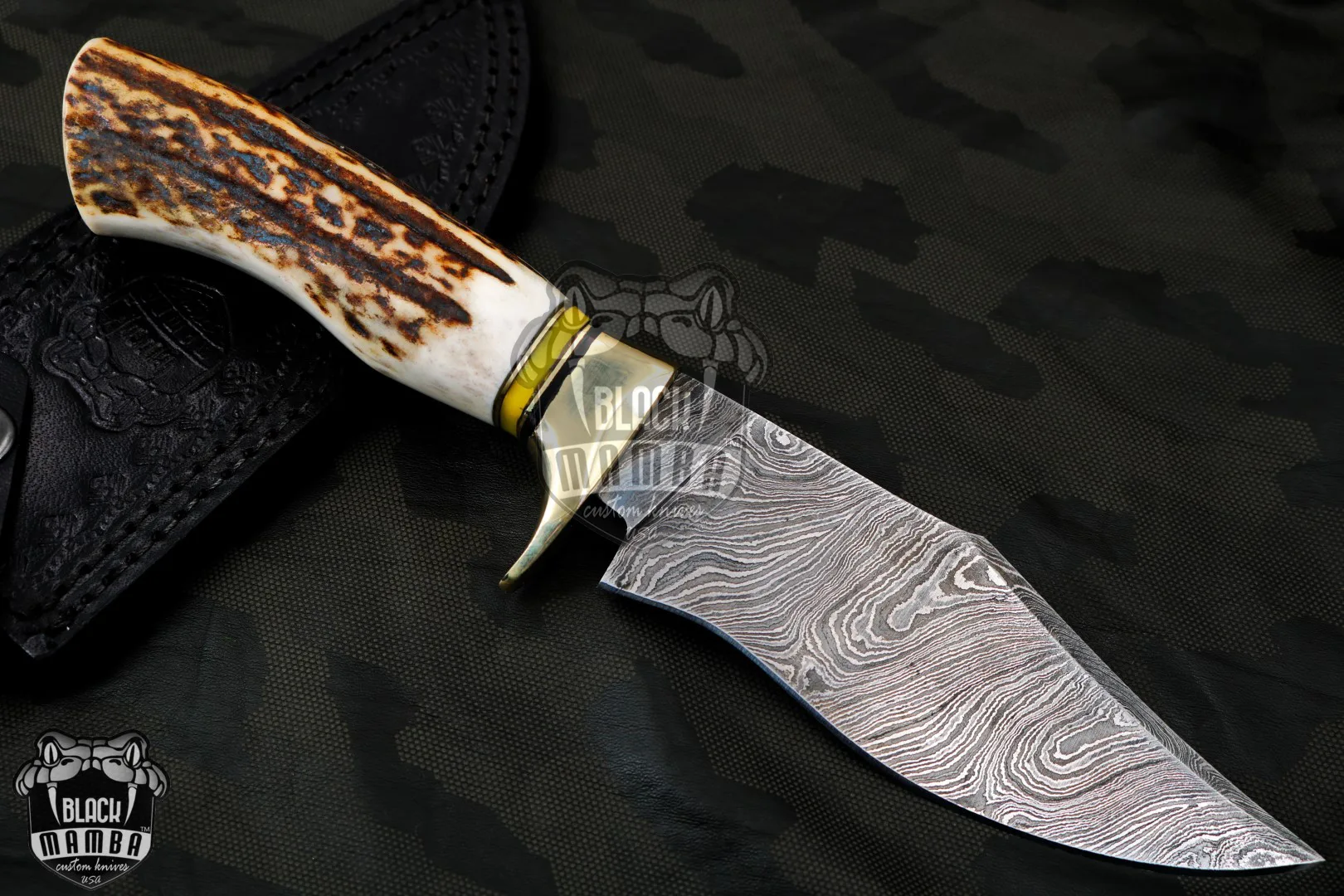 Timber Rattlesnake - Damascus Hunting Knife, 11″ Overall - view 7