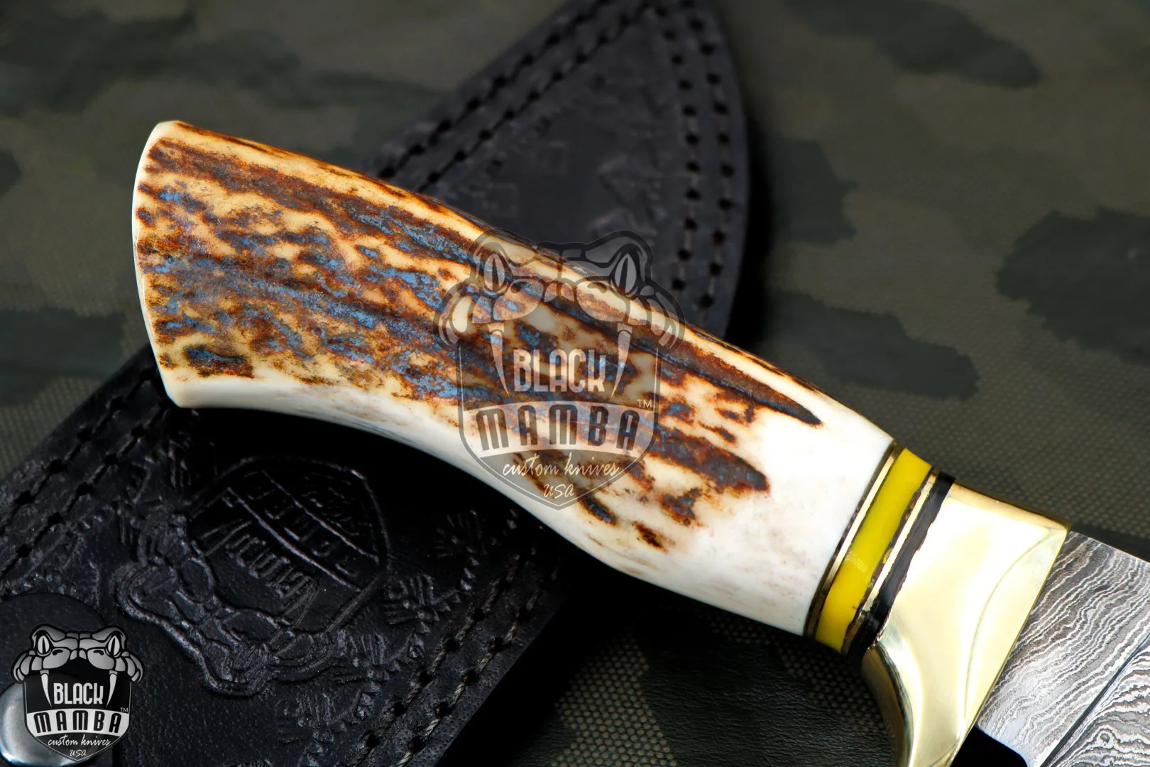 Timber Rattlesnake - Damascus Hunting Knife, 11″ Overall - view 8