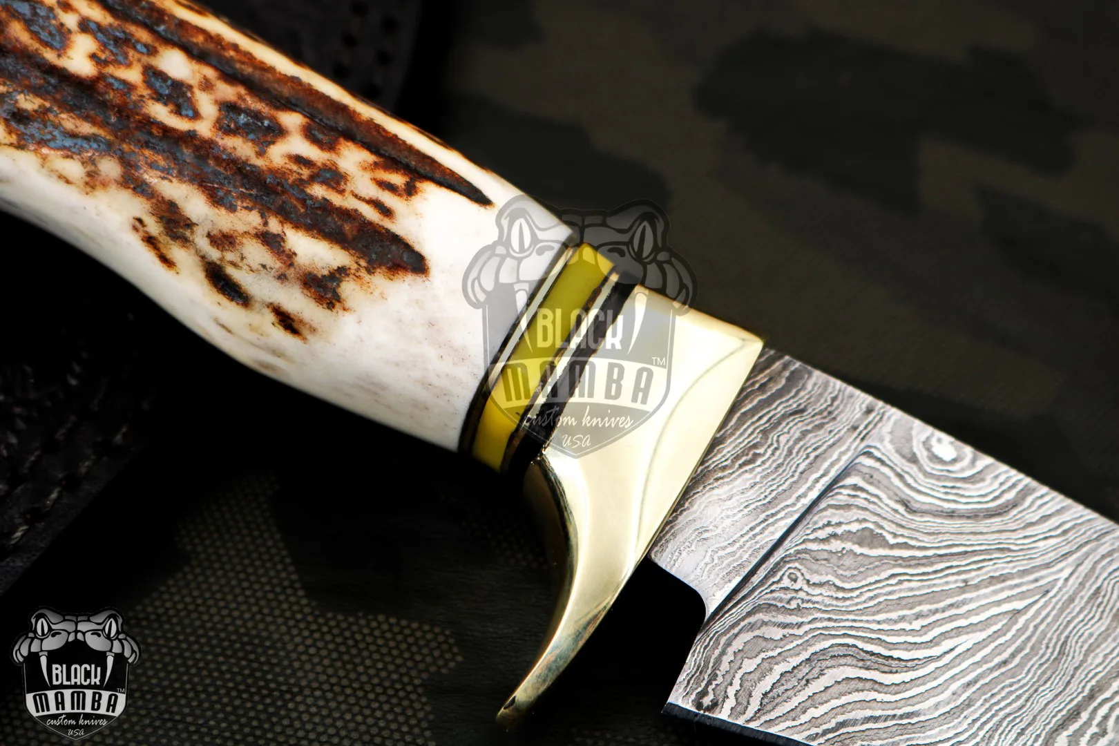 Timber Rattlesnake - Damascus Hunting Knife, 11″ Overall - view 9