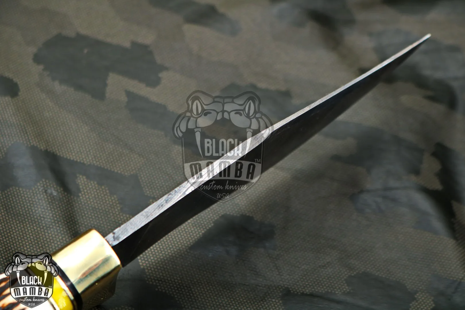 Timber Rattlesnake - Damascus Hunting Knife, 11″ Overall - view 10