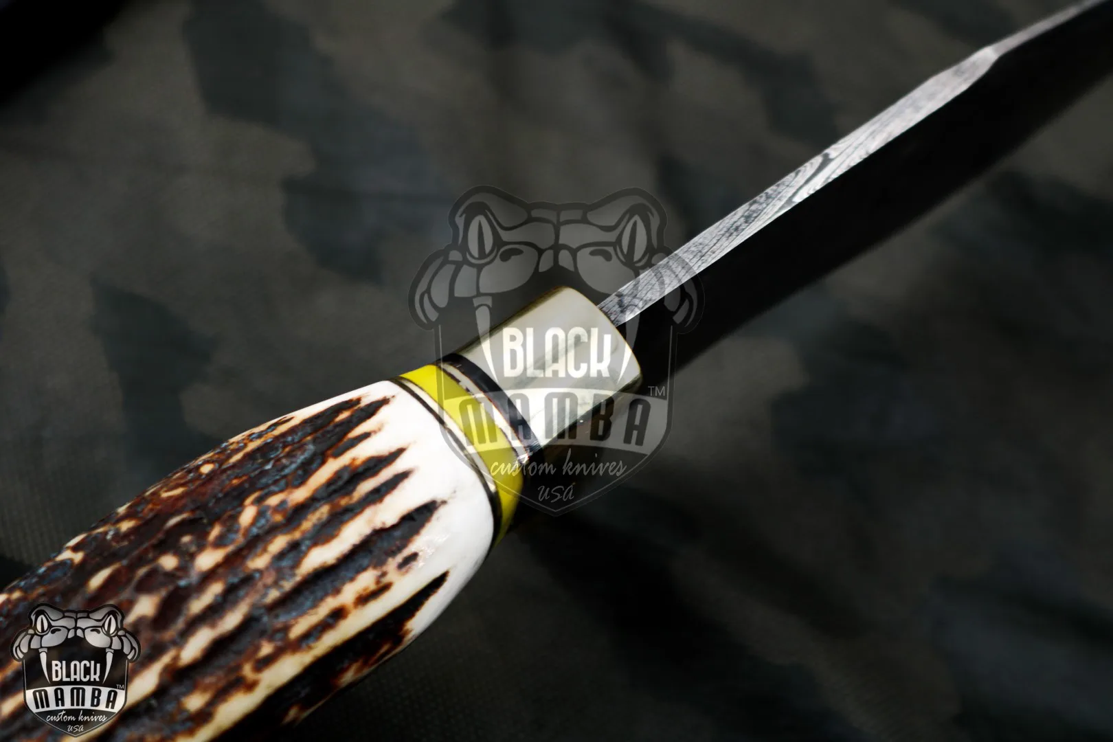 Timber Rattlesnake - Damascus Hunting Knife, 11″ Overall - view 11