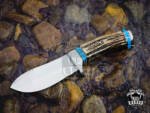 BMK-111-B-440c PERSIAN YUMA Knife 9.5" Long 4.5"Blade" 10.5 oz Hunting Fixed Blade 440C Mirror Polished turquoise Handle Knife Black mamba Hand Made World Class knives