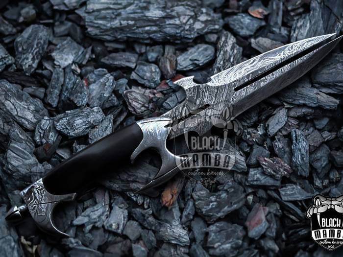 Bmk-178 Anaconda Knife 13 Inches long Damascus steel Dagger blade knife Black mamba knives USA Made